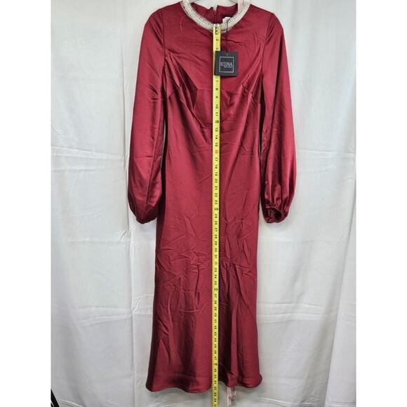 Leena For Mac Duggal Red Wine 100% Polyester Evening Dress. MSRP: $398 See Desc. - Picture 4 of 11